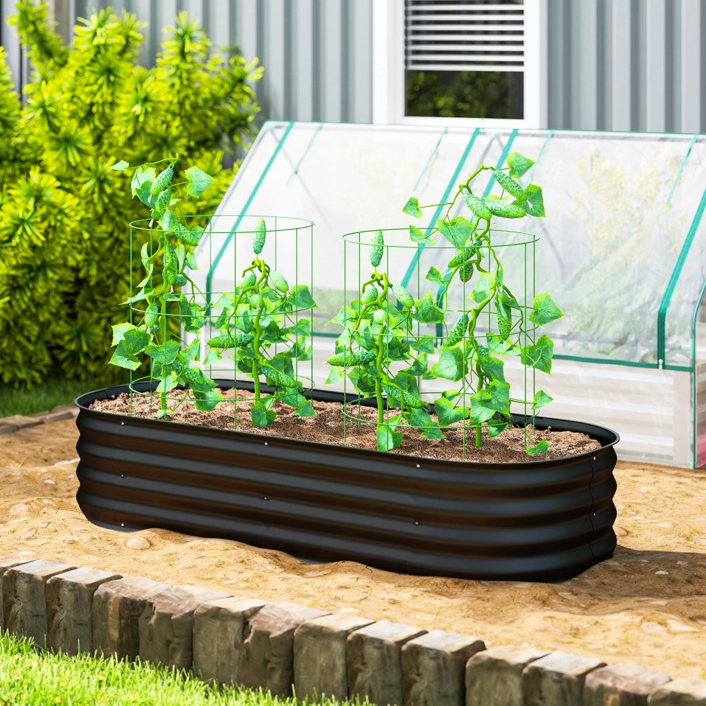 Fioriera Rialzata da Giardino in Acciaio ¨C zephmum ¨C 150x62x30 cm Nero