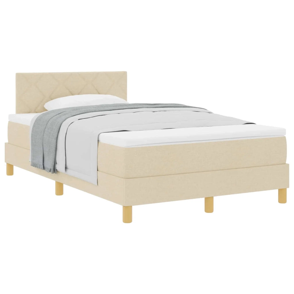 Letto a molle con cuscino Crema 120 x 190 cm Tessuto 3338984