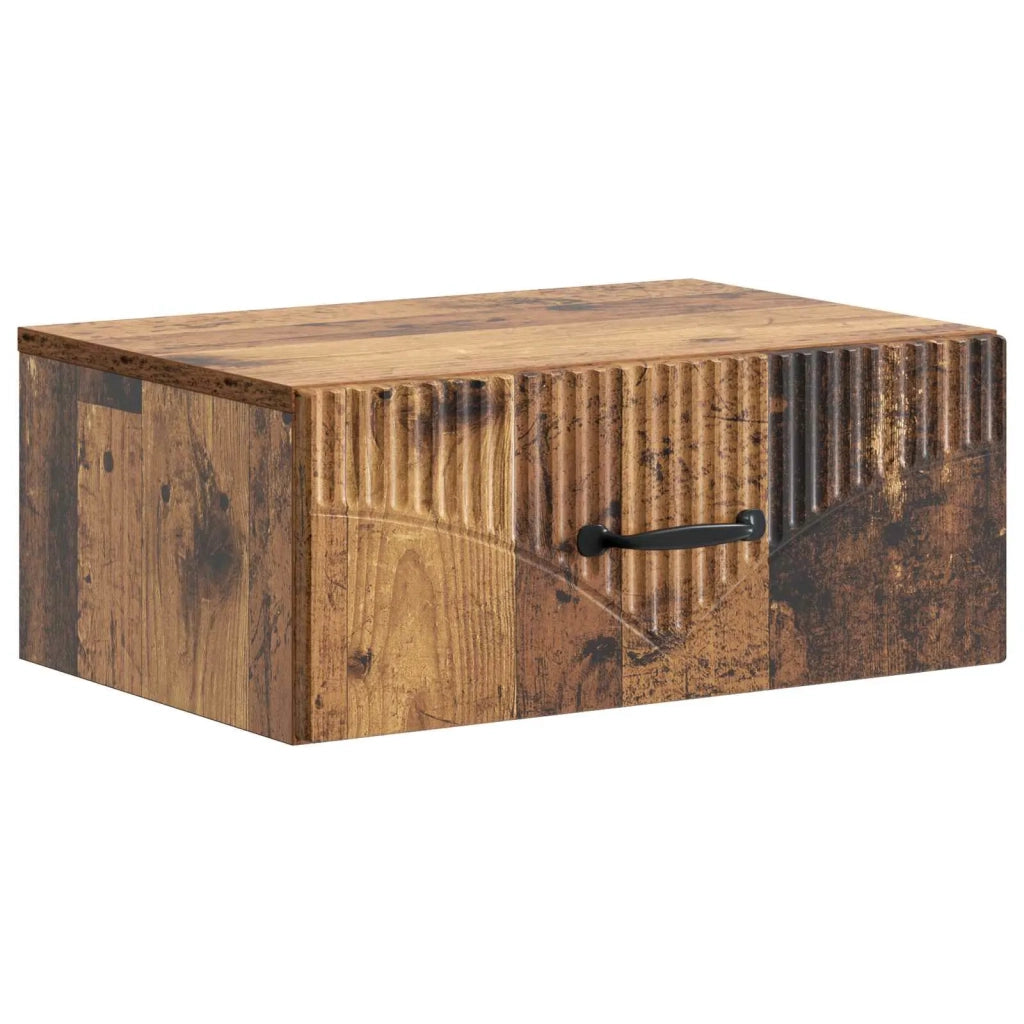 Comodino | Armadio da Notte | Mobiletto da notte a muro Legno antico 49 x 34,5 x 20 cm