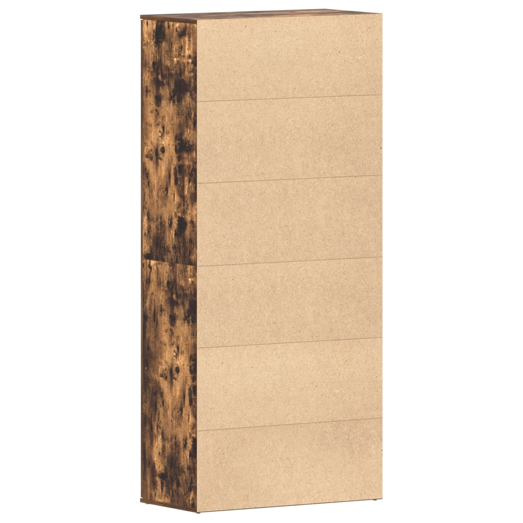 Mobile per Scarpe Rovere Affumicato 80x39x180 cm Legno Ingegnato