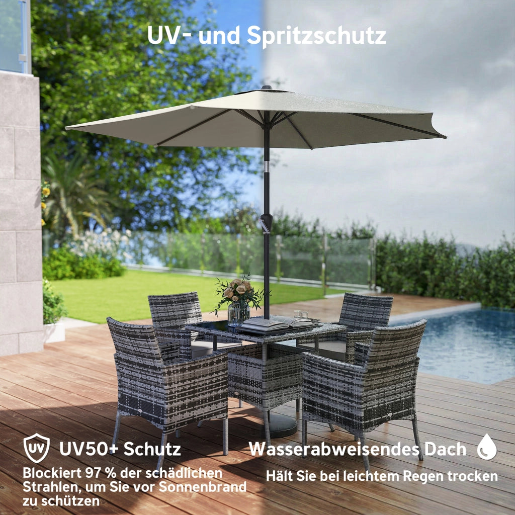 Ombrellone da balcone pieghevole 270 cm crema ¨C zephmum ¨C UV 50+ con manovella