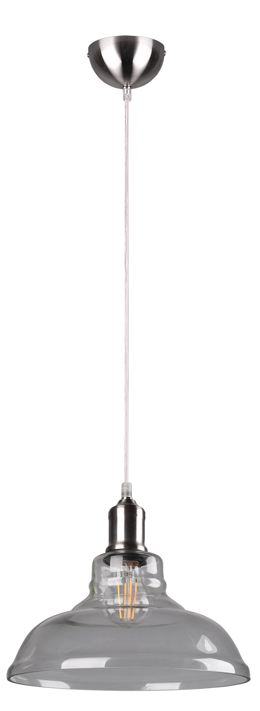 Lampada a Sospensione da Interno Attacco E27 in Metallo Nickel Opaco