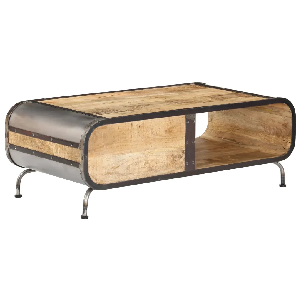 Tavolino da Salotto 100x50x35 cm in Legno Massello di Mango 247804