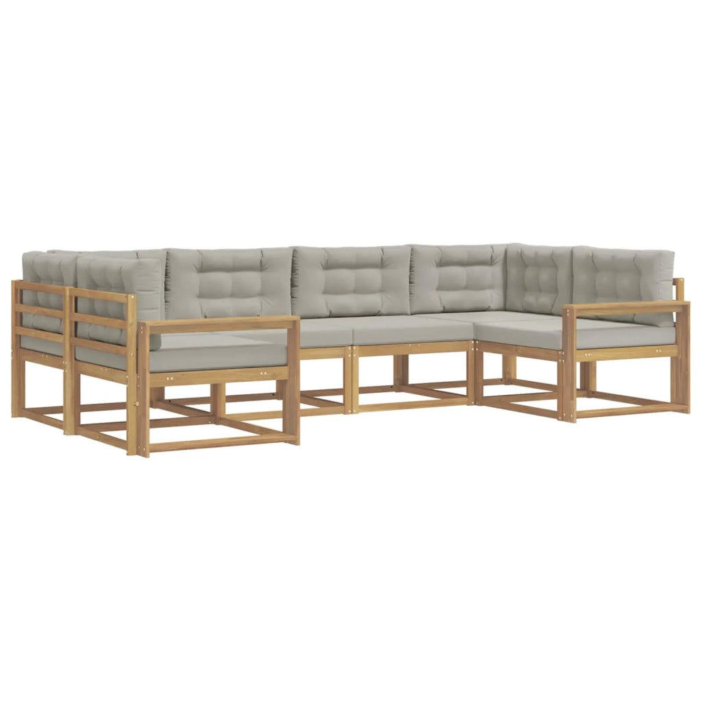 Set di divani da esterno 6 pz Bianco e Grigio Chiaro 3386940