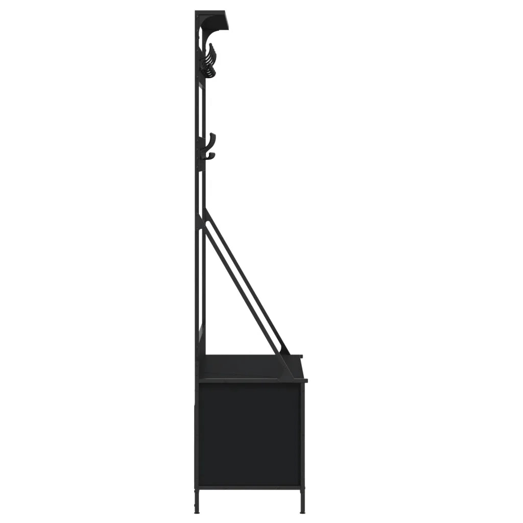 Appendiabiti con Porta Scarpe Nero 100x41x184 cm 837867