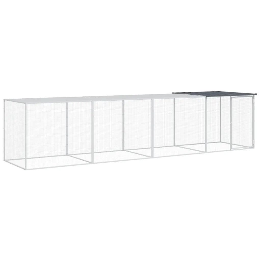 Gabbia Polli con Tetto Antracite 403x98x90 cm Acciaio Zincato 3189040