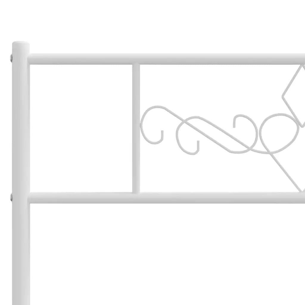Giroletto con Testiera Metallo Bianco 200x200 cm 355323