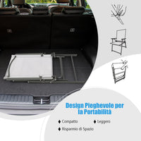 Set di 2/4 Sedie Pieghevoli da Giardino in Textilene, Sedie da Esterno con Schienale Alto, Poltrona Portatile per Giardino Campeggio Patio, Portata 150 kg (4, Bianco, 62 x 58 x 96 cm)
