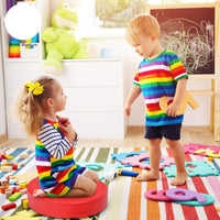 Tappeto per Bambini 6 Pezzi, Tappeto da Terra Cuscino Yoga Meditazione, per Camera da Letto e Salotto, Moderno 38x38x8cm