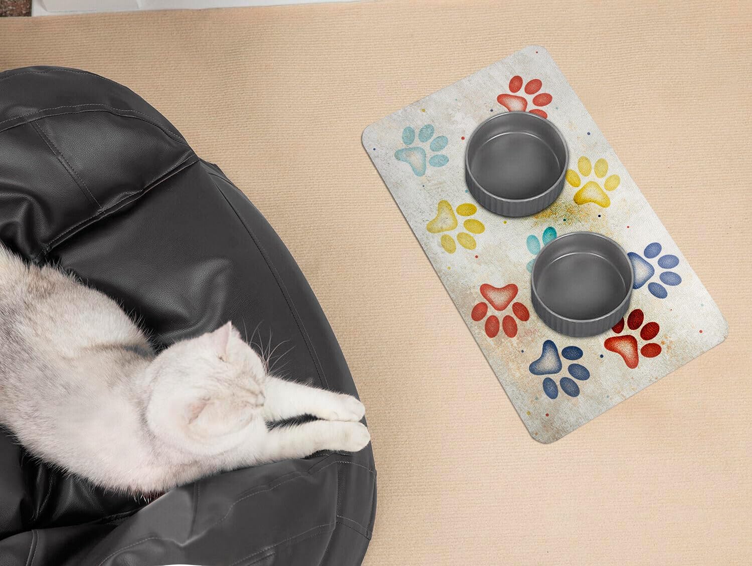 Tappeto Sottociotola Tovaglietta 50x70 cm Pvc Impermeabile Antisfilo Antiscivolo Cane Gatto Dis.A