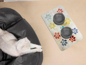 Tappeto Sottociotola Tovaglietta 38x60 cm Pvc Impermeabile Antisfilo Antiscivolo Cane Gatto Dis.A