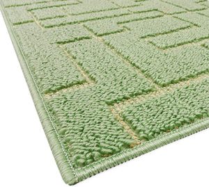 Tappeto Casa Cucina 3D 50x145 Cm Design Geometrico Moderno Assorbente Antiscivolo Verde