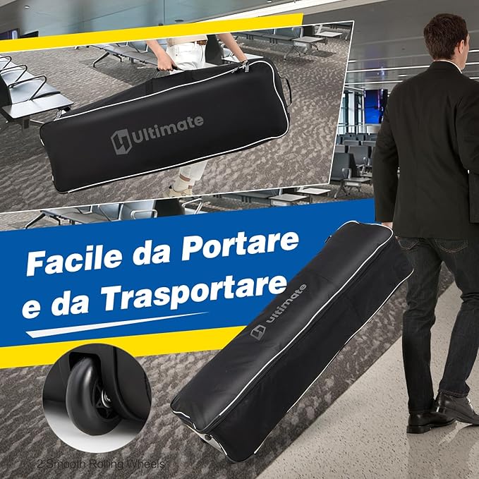 Borsa da Viaggio Golf Pieghevole con Ruote, Borsa da Golf in Tessuto Oxford Resistente ed Impermeabile, Custodia da Viaggio per Mazze da Golf per Compagnie Aeree, Nero