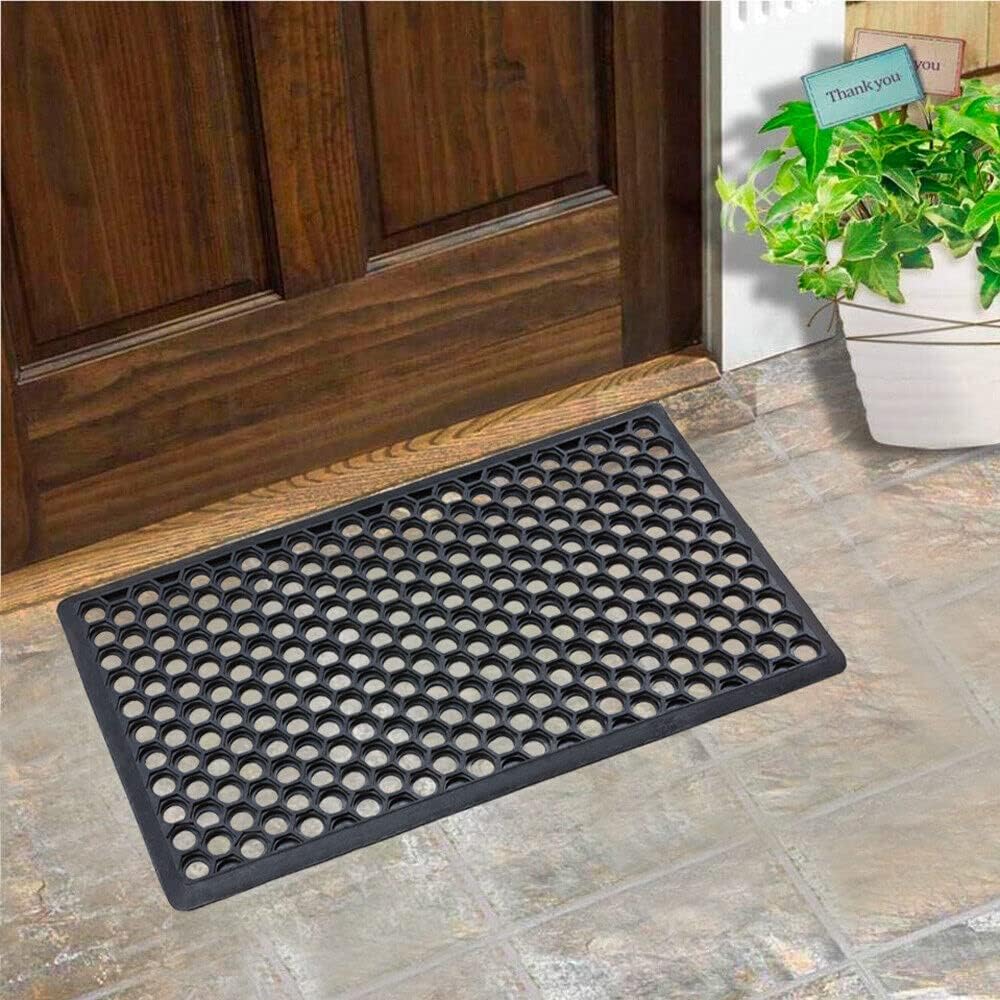 Zerbino Gomma Morbida Ingresso Antiscivolo Griglia Drenante Made In Italy 40x70 cm