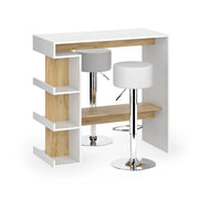 Vicco tavolo bar con sgabelli Rovere bianco/dorato 108 x 50 cm con 2 sgabelli da bar