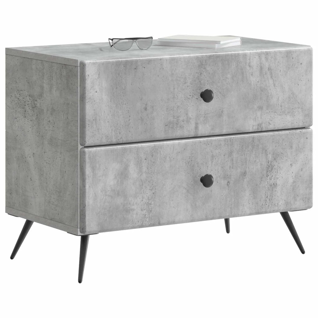 Armadio da Notte Grigio Cemento 62 x 34,5 x 47,5 cm 895468