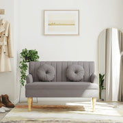 Panca con Cuscini-Sgabello-Divano Tortora 113x64,5x75,5 cm in Tessuto