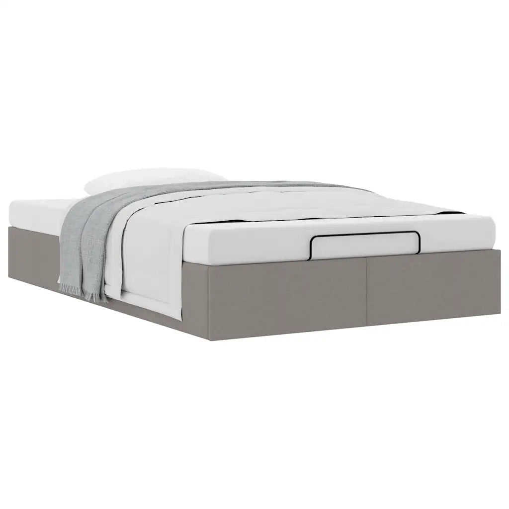 Struttura Letto Pouf senza Materasso Tortora 120x190 cm Tessuto