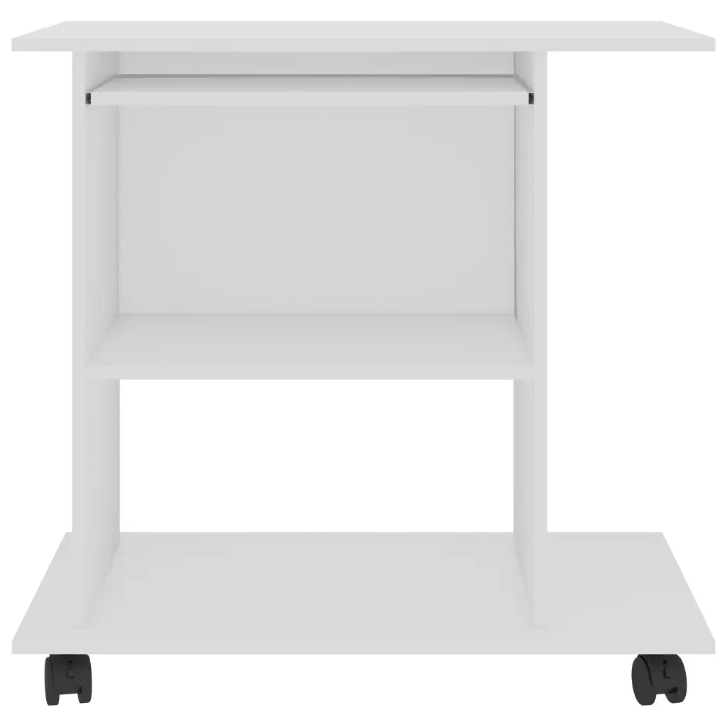 Scrivania ad Angolo Bianca 80x50x75 cm in Legno Multistrato 802894