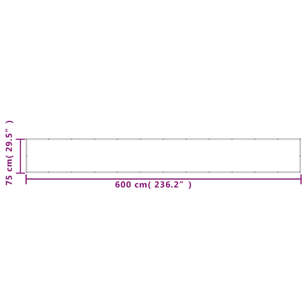 Paravento da Balcone-Pannello per balcone Sabbia 75x600 cm 100% Poliestere Oxford
