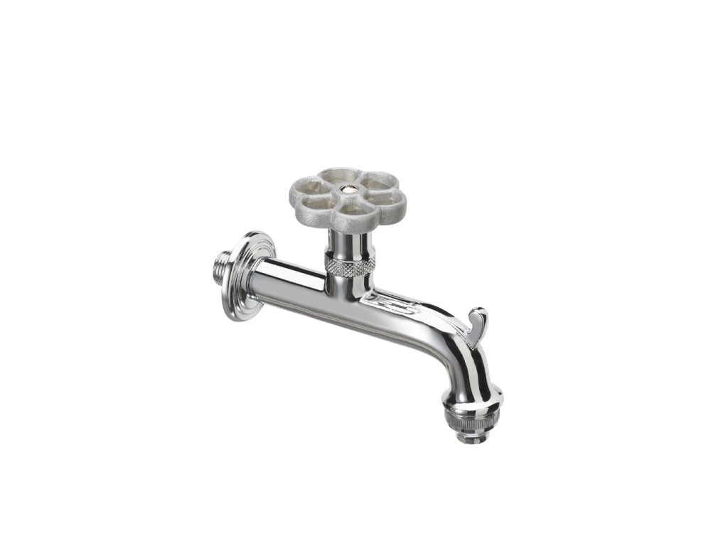 Rubinetto stile idraulico Belfer in ottone Ø 18mm Colore: Alluminio