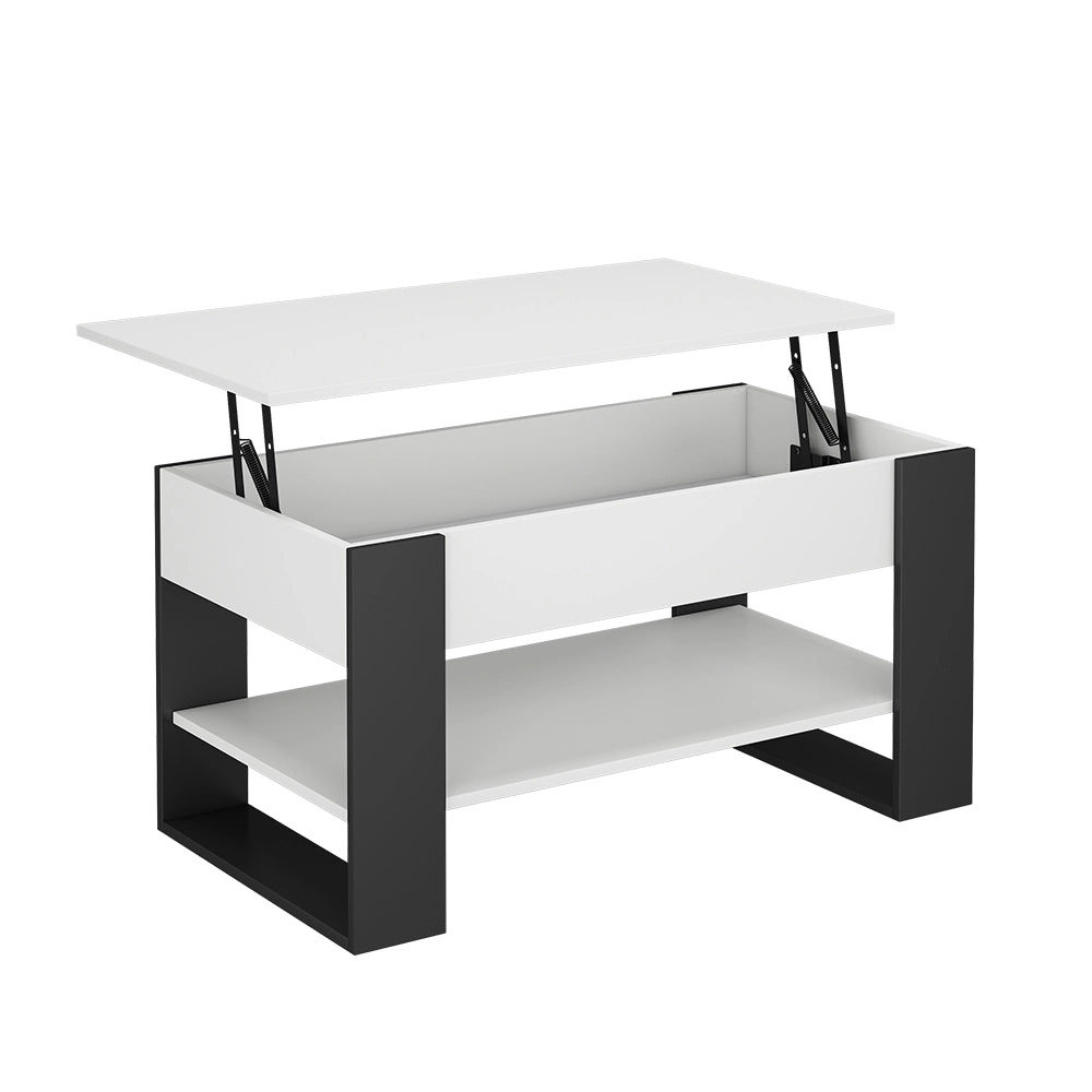 Vicco Tavolino Bianco/antracite 92 x 51 cm con funzione di sollevamento