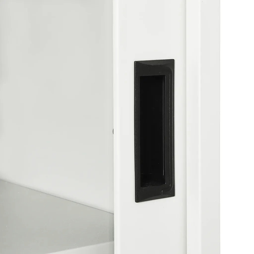 Armadio con Ante Scorrevoli Bianco 90x40x90 cm in Acciaio 335954