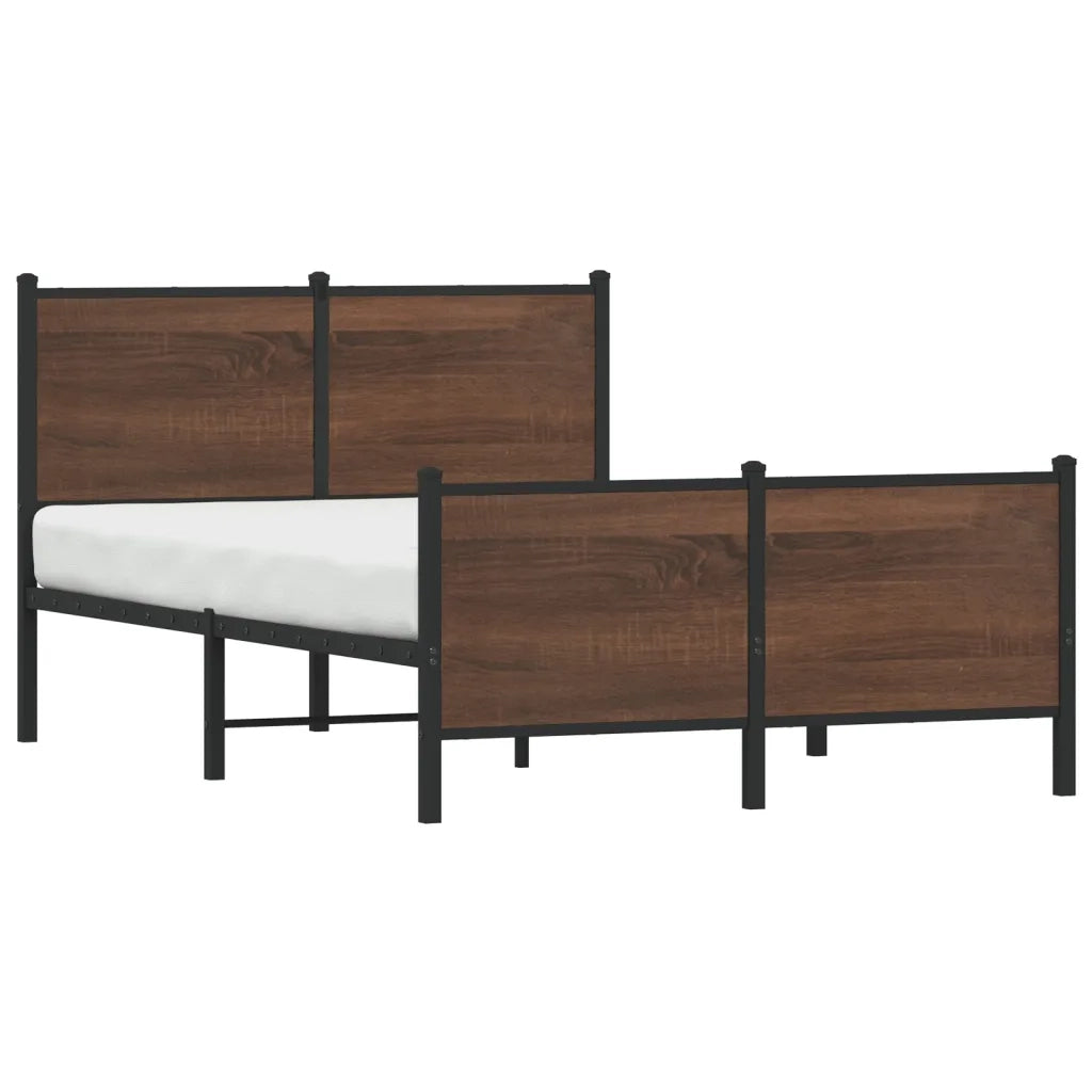 Giroletto senza Materaso in Metallo Rovere Marrone 137x190 cm 4007782