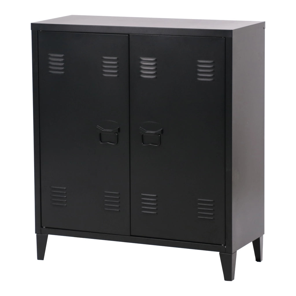 Armadietto da Ufficio Oripää in Acciaio 90 x 80 x 33 cm Nero [en.casa]