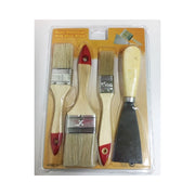 Trade Shop - Set 3 Pennelli+1 Spatola 1,5"/2"/2,5" Vernici Ad Acqua Idropitture Solventi -