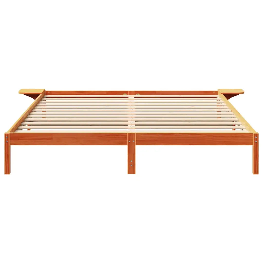 Struttura del letto-Giroletto Marrone cerato 200 x 200 cm Pino massello 719348