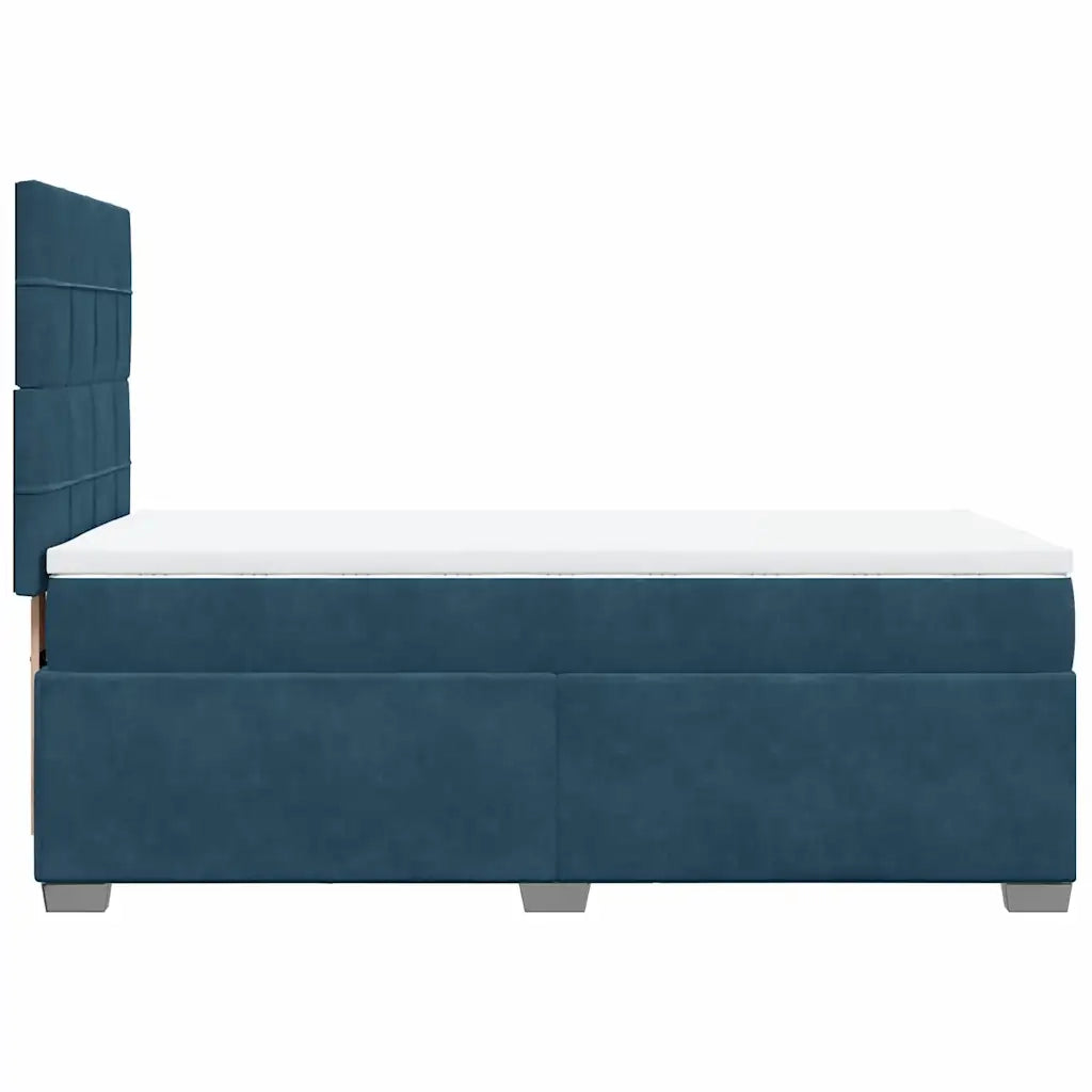 Giroletto a Molle con Materasso Blu 90x190 cm in Velluto