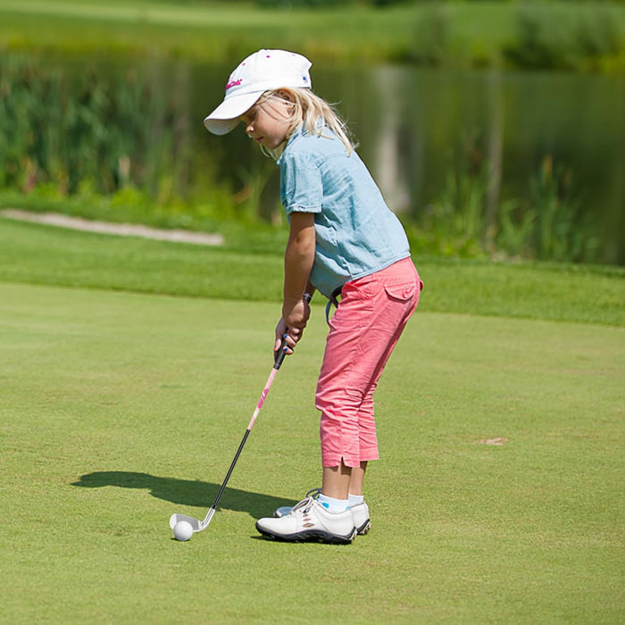 Set di Mazze da Golf per Bambini 5-7 Anni, Set Allenamento Golf con Sacca, Fodera Impermeabile, Legno di Fairway 3, Ferro 7, Ferro S e Putter per Bambini e Bambine, Destrorso