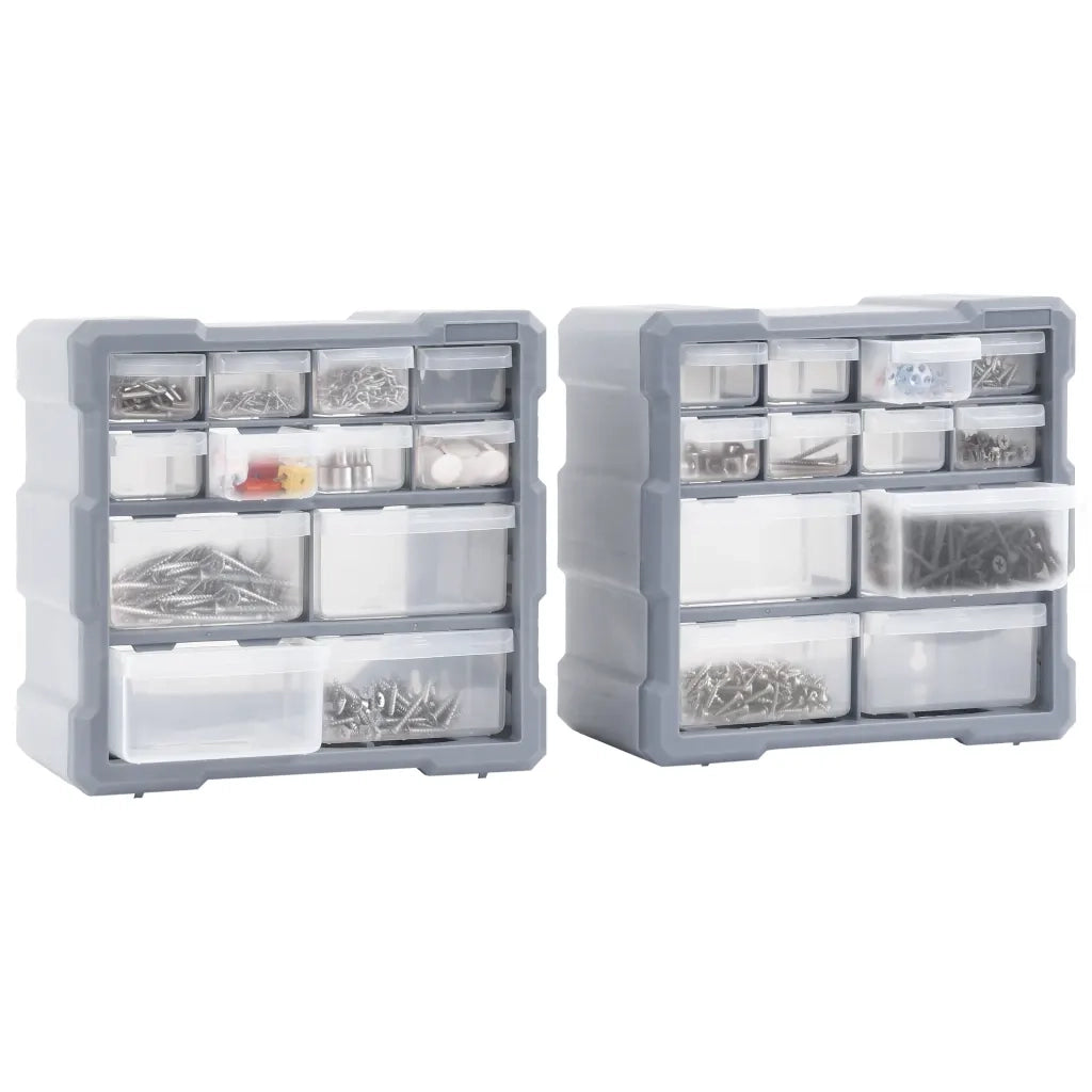 Mobili Contenitori con 12 Cassetti 2 pz 26,5x16x26 cm CFW2902355