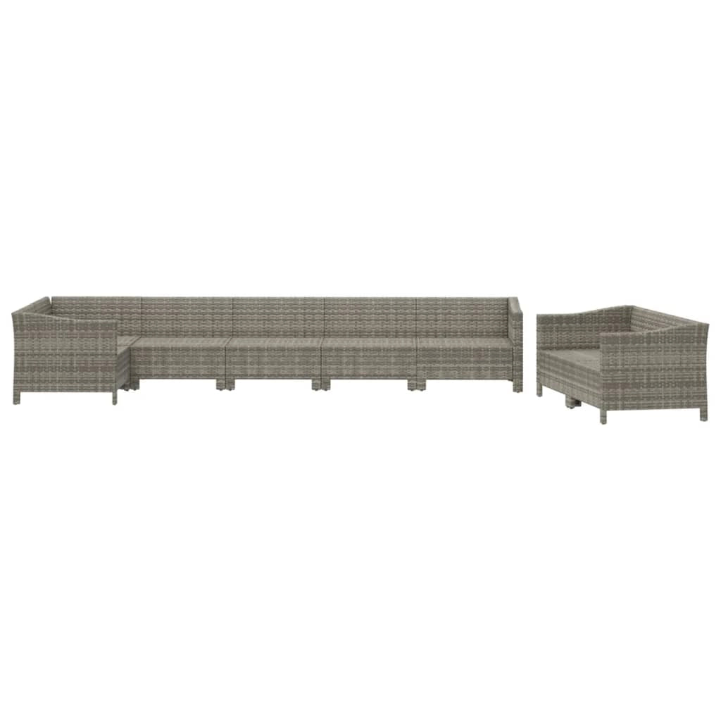 Set di mobili da giardino mobili da esterno set da 8 pezzi con cuscini resina intrecciata grigia 02_0017619