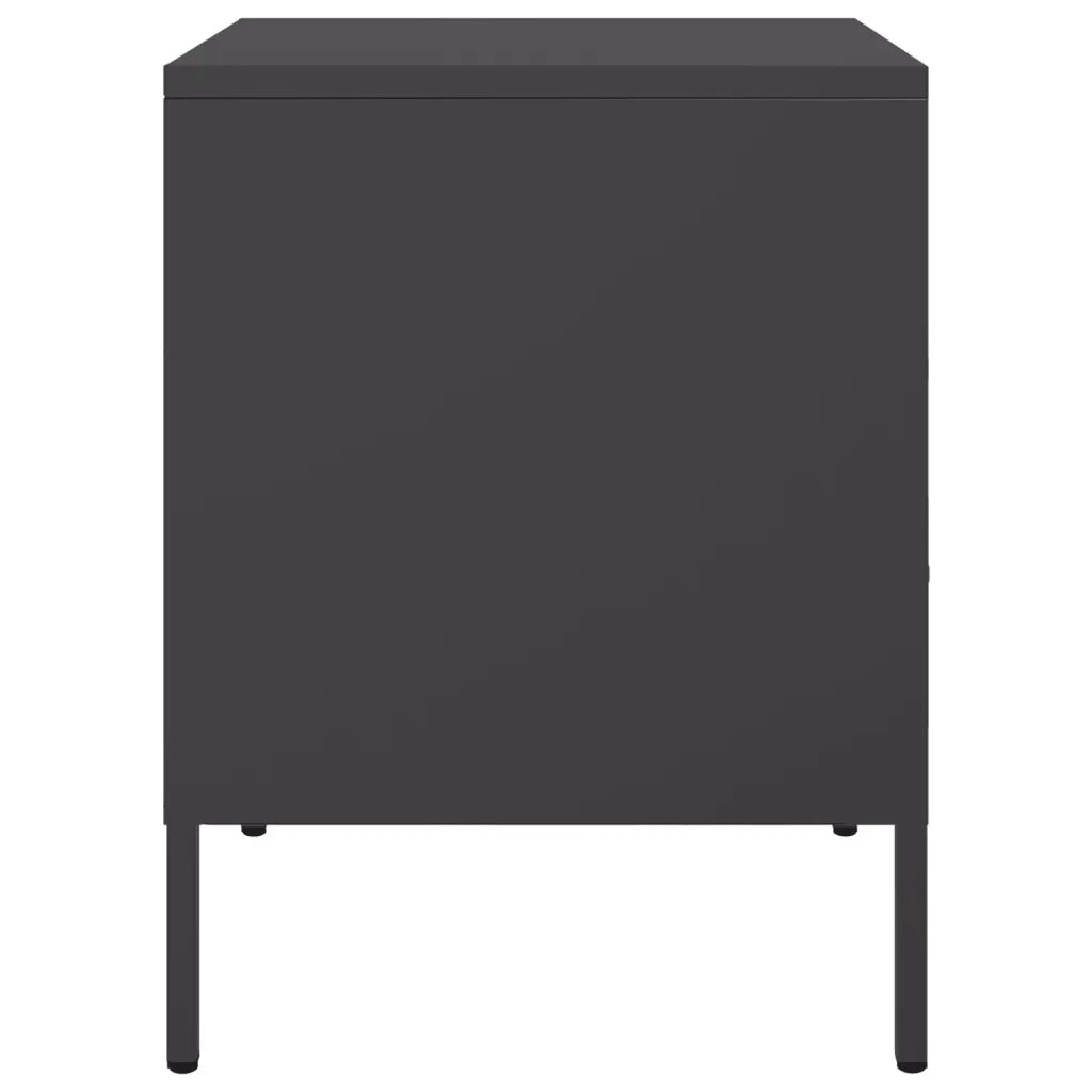 Comodino Nero 36x39x50,5 cm in Acciaio 843054