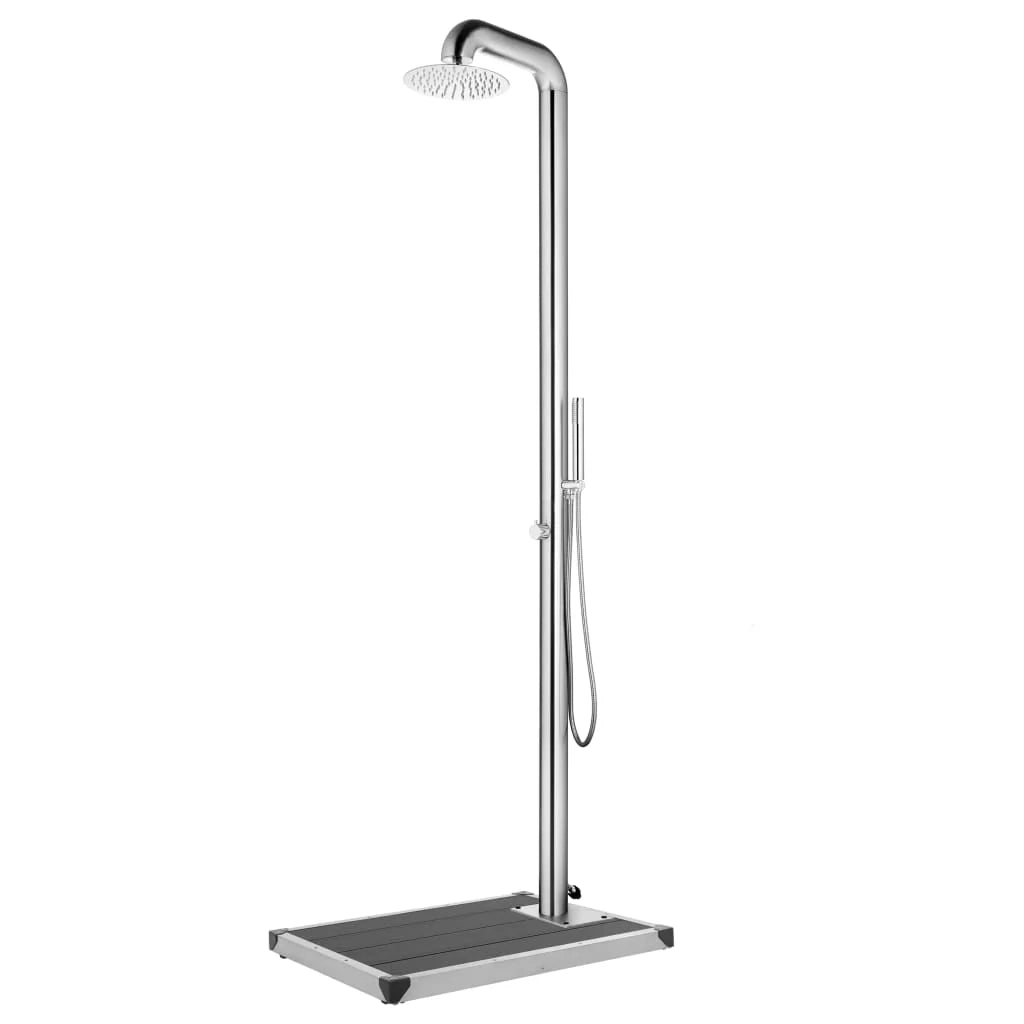 Doccia da giardino con base 230 cm inox grigio 02_0042056