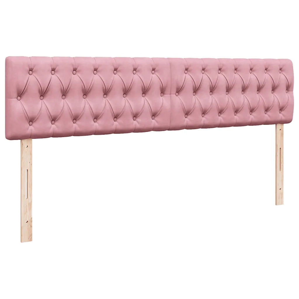 Pouf Letto con Materasso e LED Rosa 180x200cm in Velluto