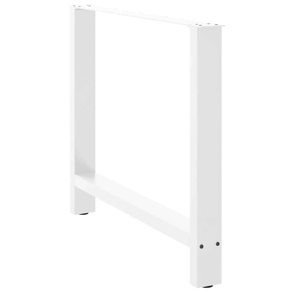 Set di 2 gambe regolabili per tavolo da pranzo dal design moderno 100 x 73 cm in acciaio bianco 02_0057561
