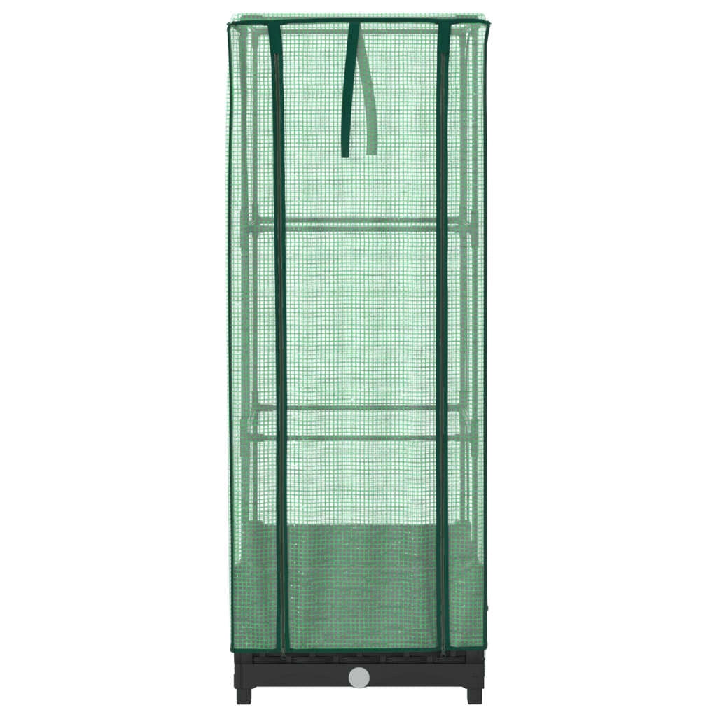Vaso per fioriera rialzata per piante fiori terrazza da giardino rialzata con rivestimento in simil rattan 40 x 40 x 123 cm nero 02_0038770
