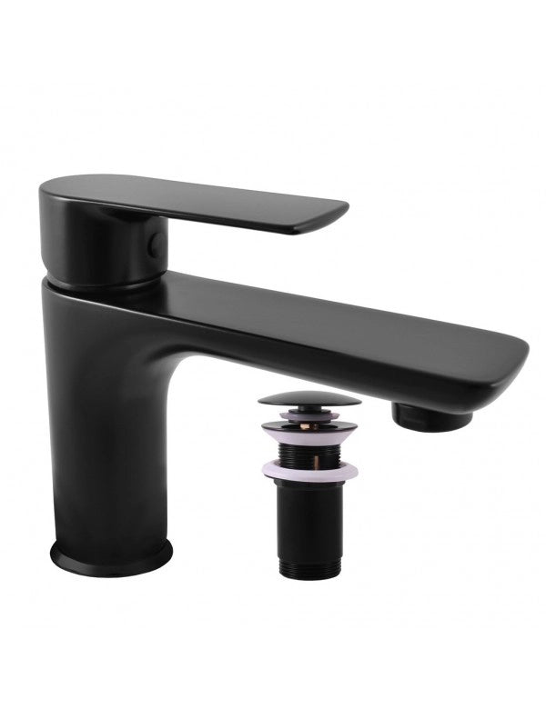 Miscelatore lavabo VLTAVA in ottone nero con pop-up