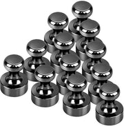 Traybray Magnete in Metallo 12 * 16mm Pin da Spina Magnetica Perfetto per Pannello di Ferro della Cantina con Cassetto di Ripostiglio - 12 Pezzi (Nero)