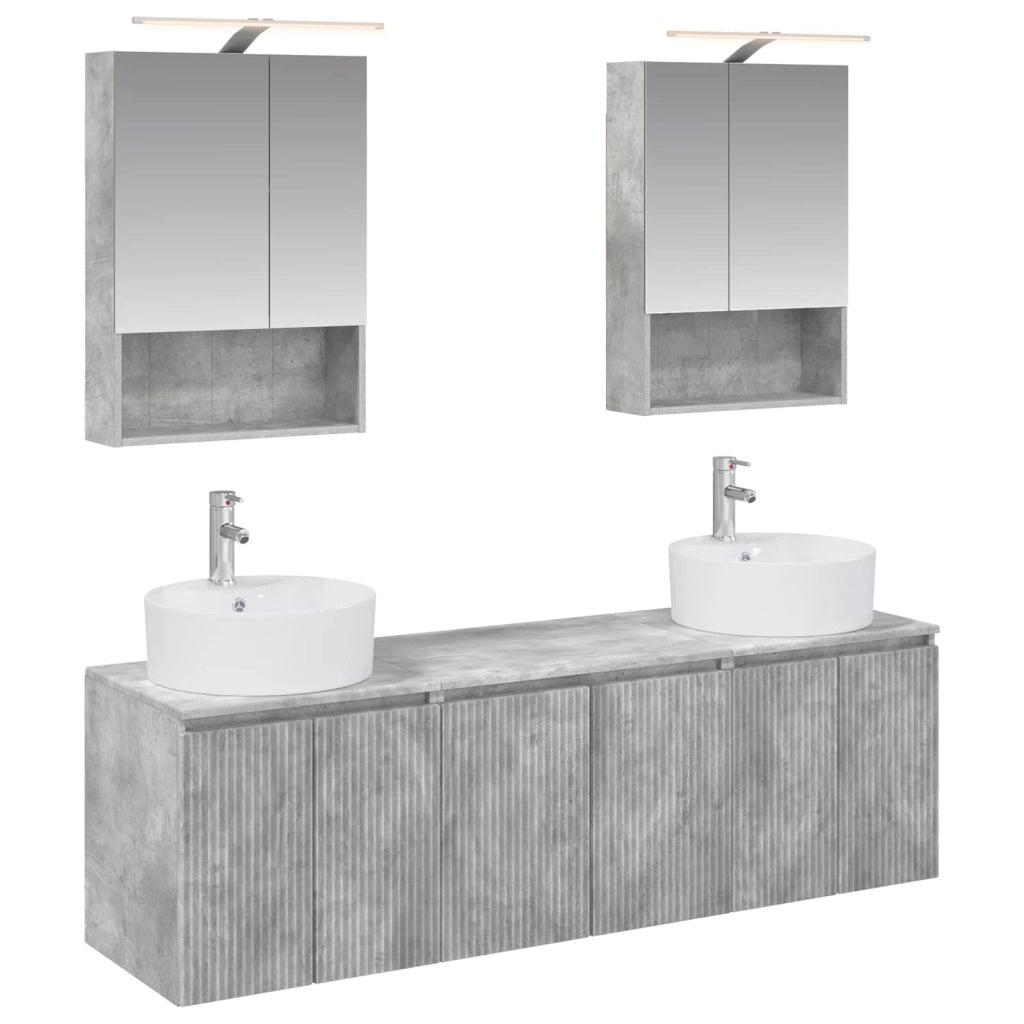 Set di Armadi da Bagno 5 pcs Grigio Cemento 3406442