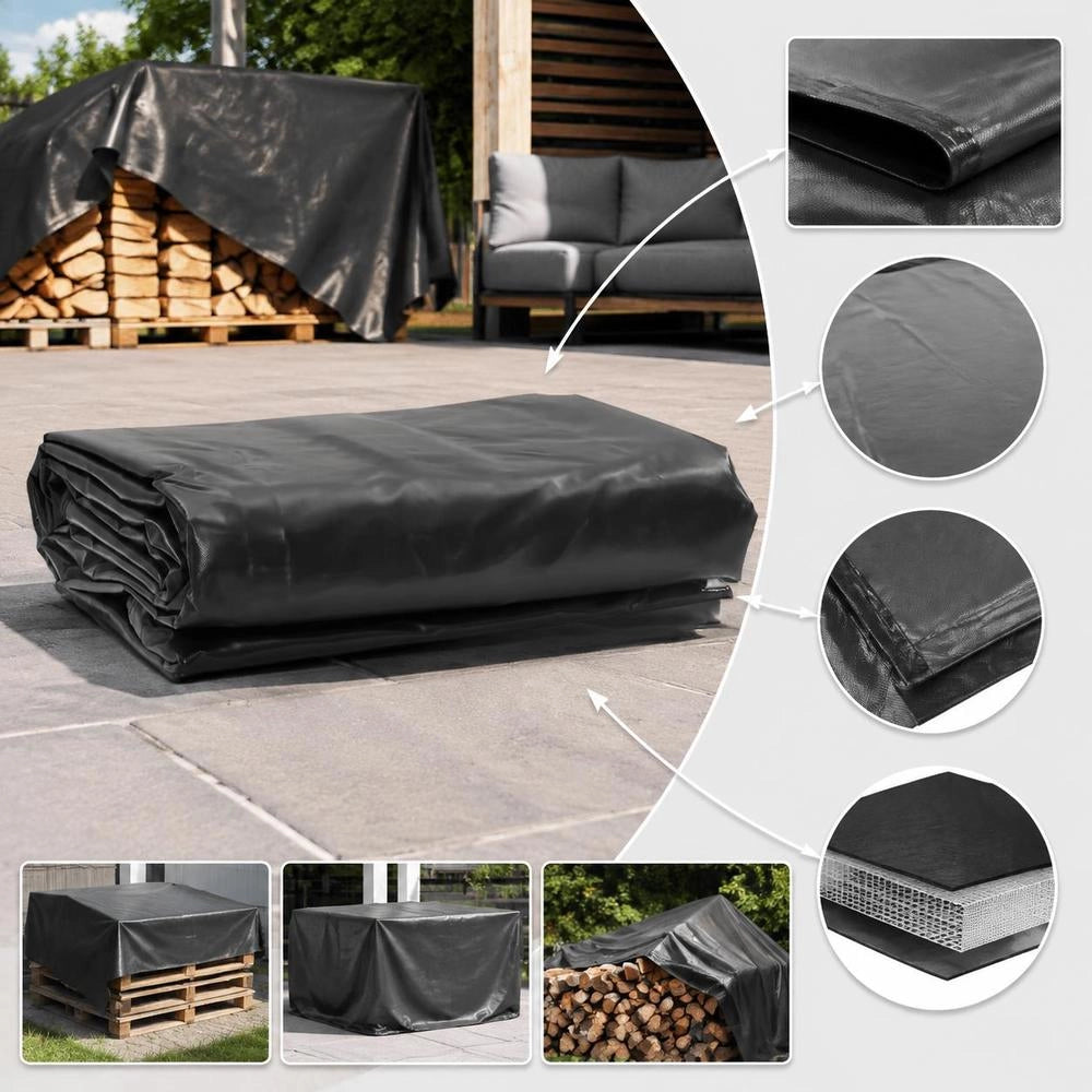 Tarpaulin, Anthracite, 2x3 M, 650 G/square Meter