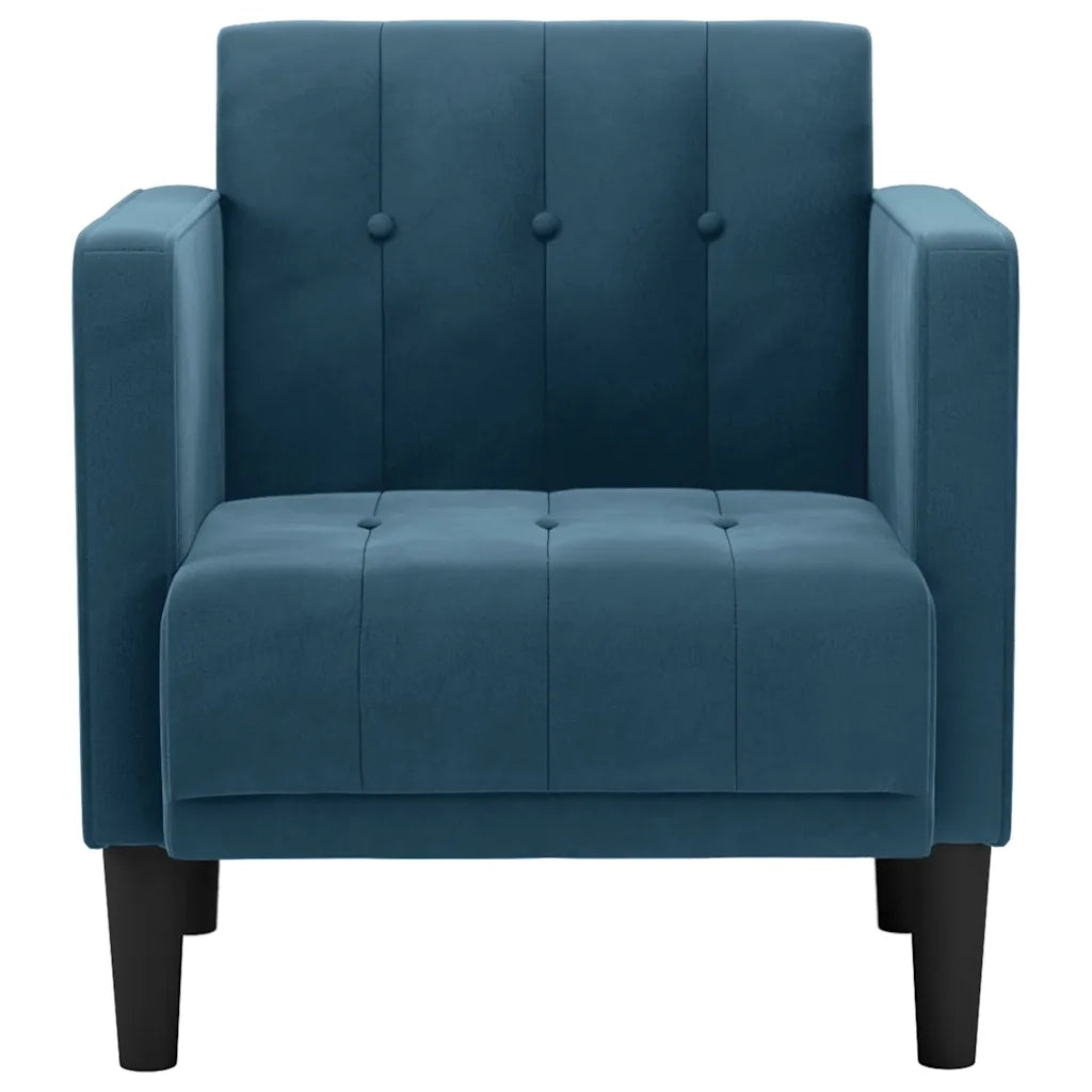 vidaXL Divano Sedia con Braccioli Blu 53 cm in Velluto