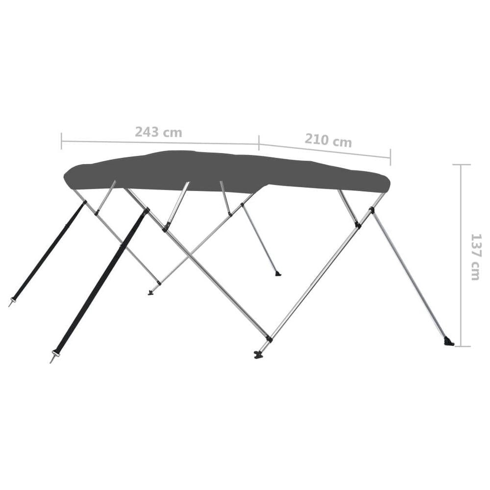 4-Bow Bimini Top Anthracite 243x210x137 Cm