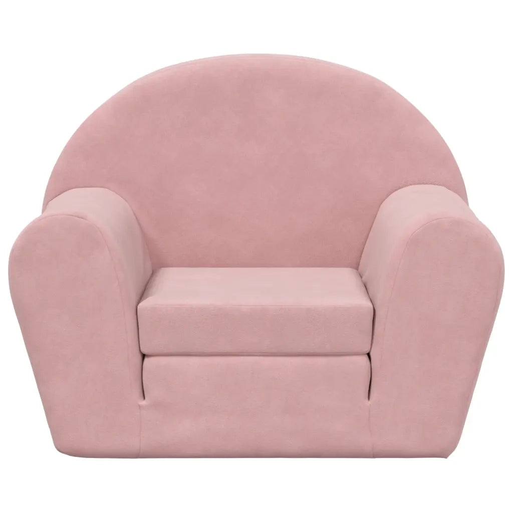Divano Letto per Bambini Rosa in Morbido Peluche 356997