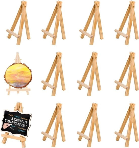 Mini zoccolo da dipinto in legno 10 pezzi bianchi pieghevoli per dipinti di ritratti foto di matrimonio biglietti da visita.
