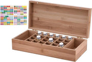 Organizzatore per Olii Essenziali in Bambù con 26 Orecchioni per Display - Accessori per Olii Essenziali e Cosmetici - Scatola per Lacchi e Diffusori per Olii Essenziali con 26 Orecchioni per Display