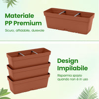 Letto Verticale Rialzato, 6 PZ Fioriere da Giardino per Verdure, Erbe e Fiori, Fioriere Elevate per Interni ed Esterni per Patio, Giardino e Balcone (Rosso)